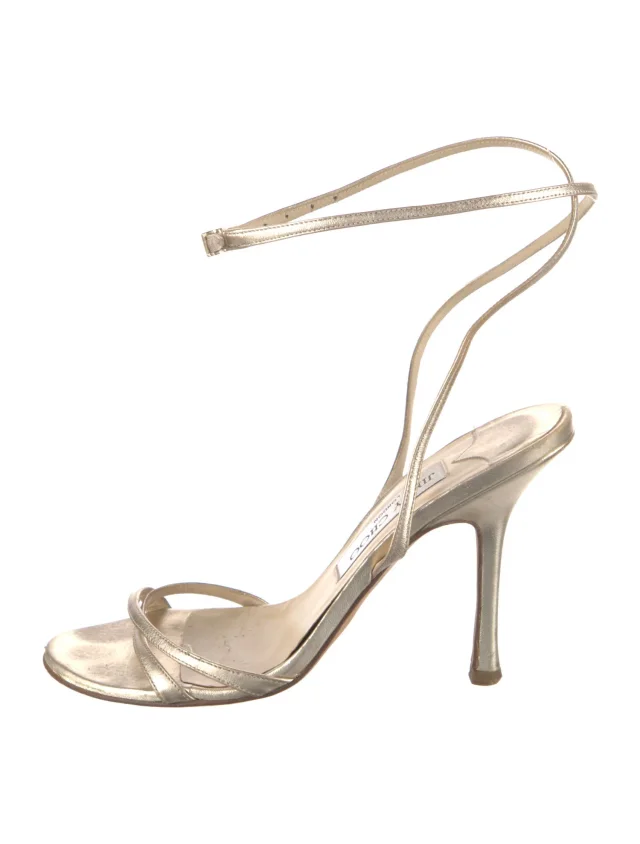 Jimmy Choo Leather Sandals in gold Leather from The RealReal
