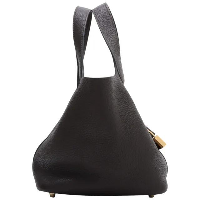 Hermès 2019 Picotin Lock PM Mocha in Clemence leather from VINTAGE QOO TOKYO, photo 4 of 9