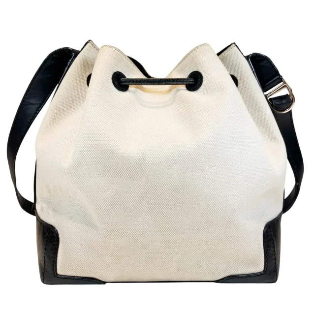 Balenciaga Navy Bucket bag in White Canvas from LuxUness, photo 2 of 8