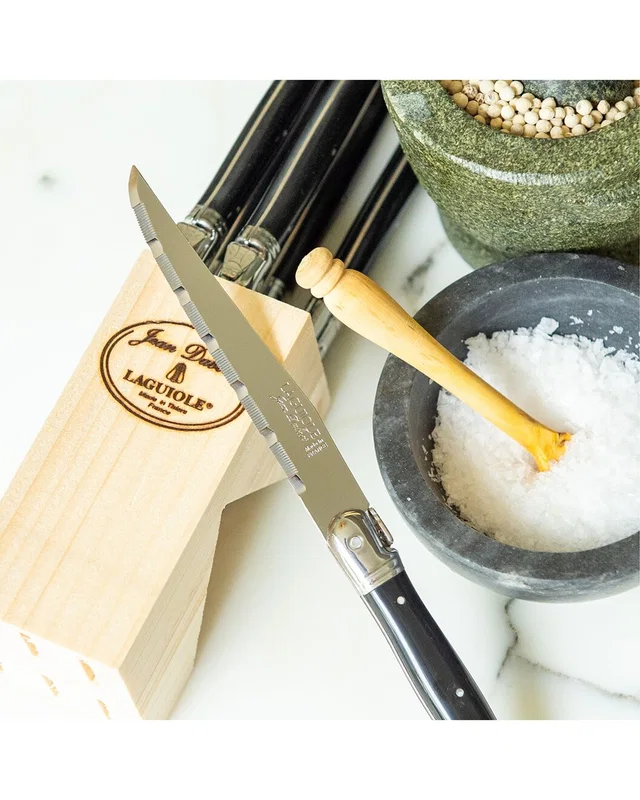 Jean Dubost Laguiole Set of 6 Steak Knives in Block, image 1 of 1 from Rue La La