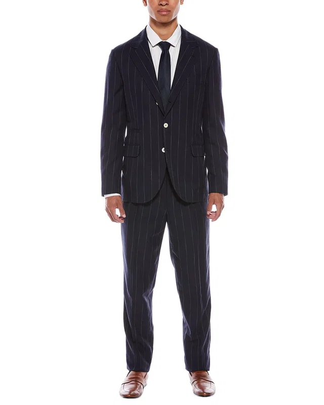 Brunello Cucinelli 2pc Wool-Blend Suit with Flat Front Pant, image 1 of 1 from Gilt