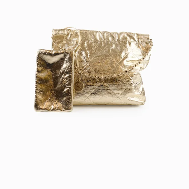 Chanel 22 Small Gold in Gold from The Purse Affair