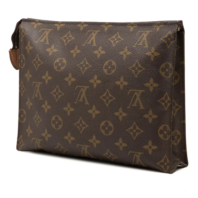 Brown Louis Vuitton Monogram Toiletry Pouch 26 Clutch Bag in Brown Coated canvas from Designer Revival, photo 2 of 2