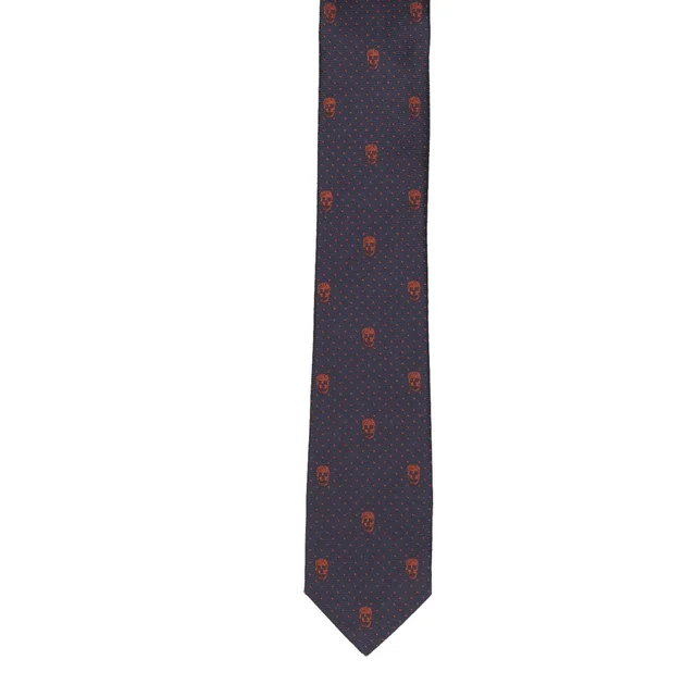 Alexander McQueen Men's Tie 5cm Skull Dot, Navy/Brown from Cultstatus, photo 1 of 1