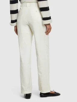 Nili Lotan Wide-leg trousers with button closure in 98% Cotton, 2% Elastane, photo 3 of 5 from LUISAVIAROMA