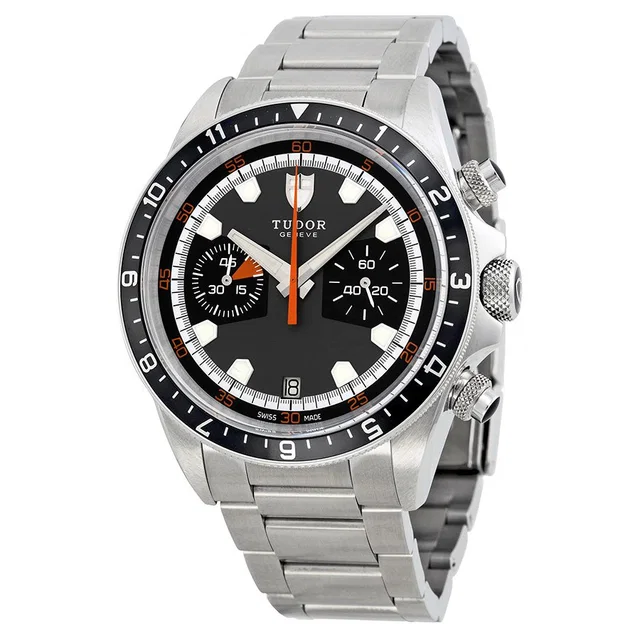 Tudor Heritage Chrono Grey Dial Stainless Steel Mens Watch 70330N-GYSS in black|gray|silver from Jomashop.com