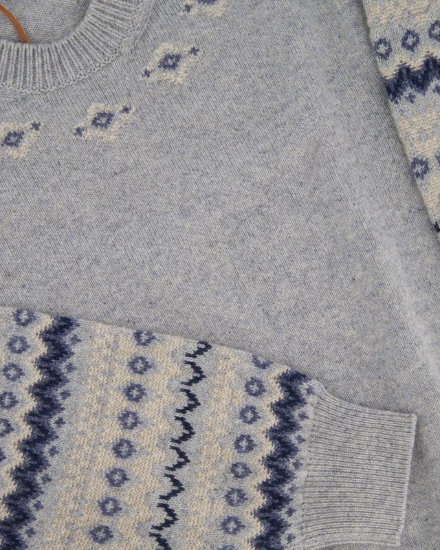 Loro Piana Light Blue Alpe Pile Crew Neck Cashmere Jumper Size M (UK 10) in Blue Cashmere from Sellier, photo 2 of 2