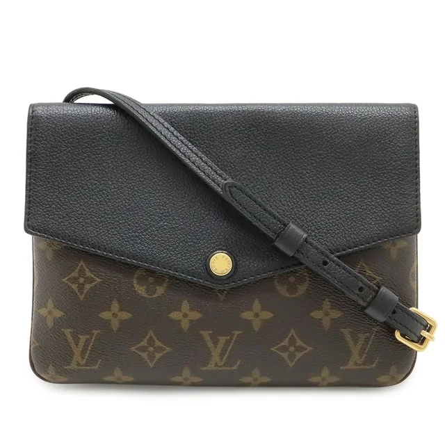 Louis Vuitton Monogram Twice Shoulder Bag Pochette Crossbody Noir Black in Black Coated canvas from The Reluxe