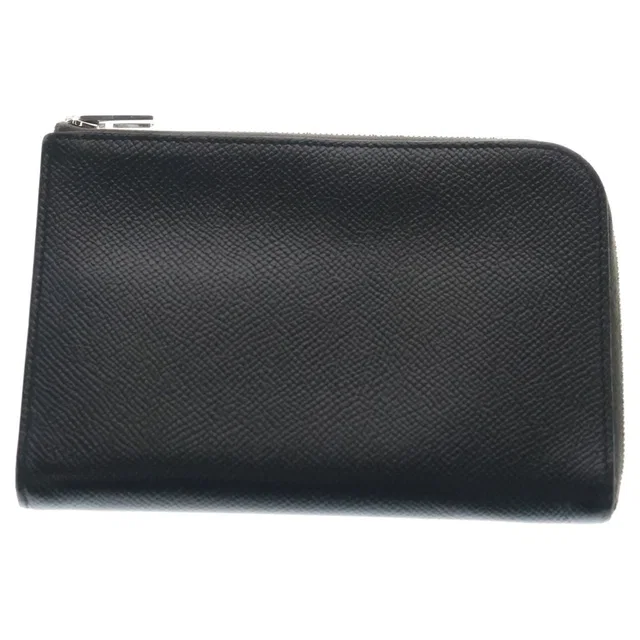Hermès Remix Duo Silver Round Zip Wallet Black in Black from The Reluxe