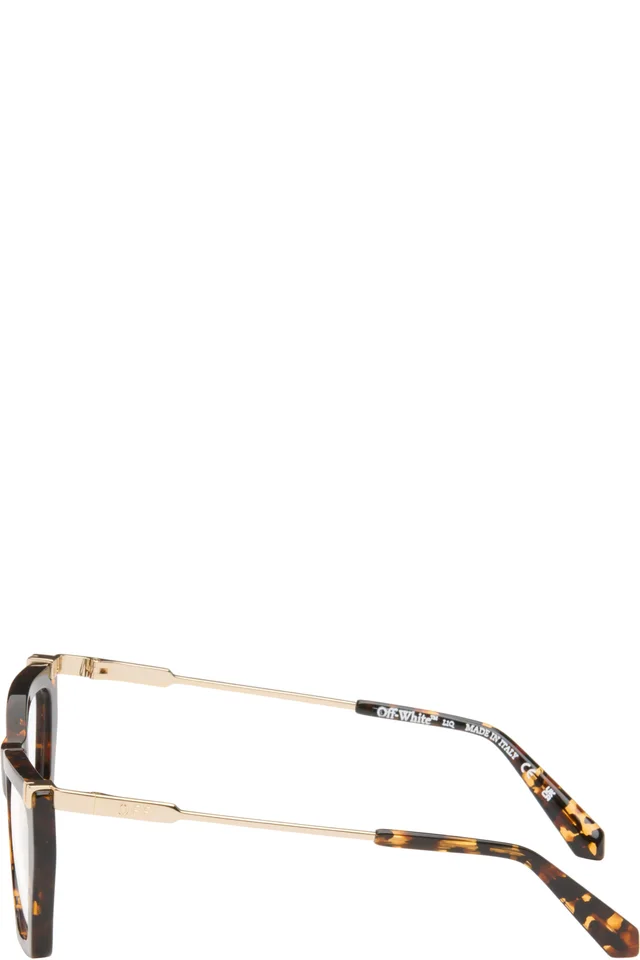 Off-White Brown & Gold Style 5037 Glasses, photo 3 of 4 from SSENSE