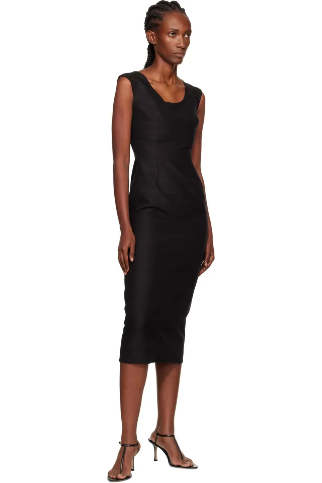 GIA STUDIOS Black Sabrina Midi Dress, photo 4 of 4 from SSENSE