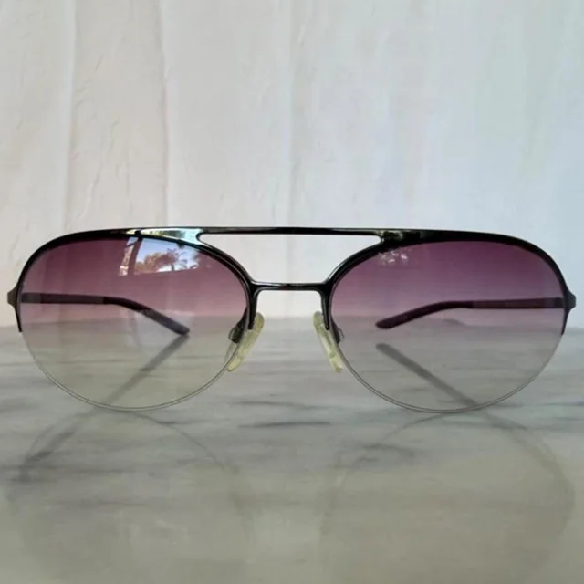 Fendi Women's Aviator Sunglasses - Purple/Silver in gray|purple|silver from Depop, photo 1 of 1
