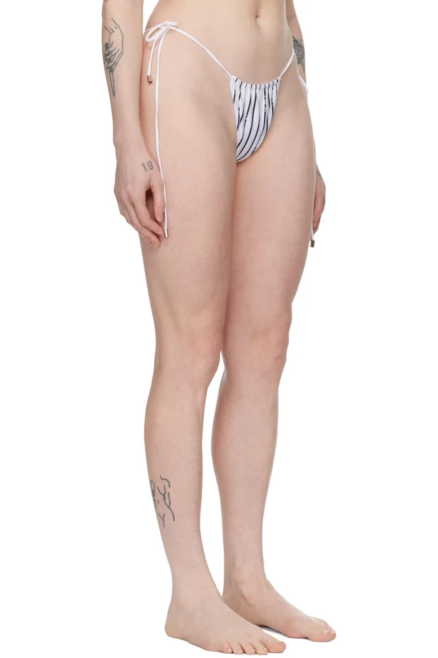 Poster Girl White & Black Woods Reversible Bikini Bottom, photo 2 of 2 from SSENSE
