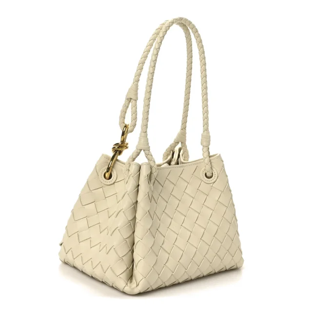 Bottega Veneta Nappa Intrecciato Small Parachute Shoulder Bag Sea Salt in Nappa leather from FASHIONPHILE, photo 3 of 8