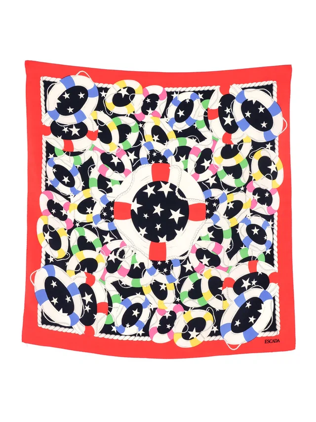 Escada Nautical Themed Silk Scarf in Silk from Arcade Vintage