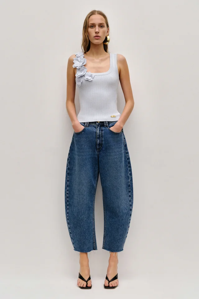 AJE Splendour Flower Knit Tank in Blue from Aje, photo 1 of 1