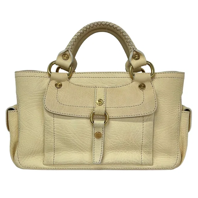 Celine Handbag Boogie Bag Ivory Leather in White Leather from The Reluxe