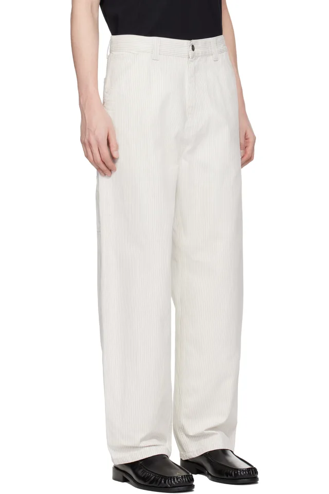 Carhartt Work In Progress Off-White Mercer Stripe Single Knee Trousers, photo 2 of 4 from SSENSE