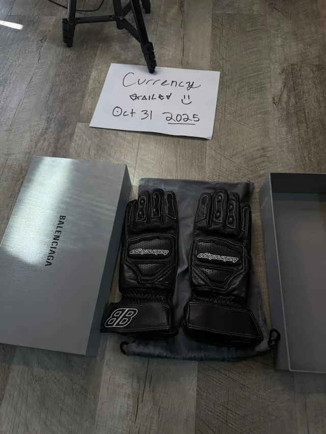 Balenciaga Bb Moto Gloves in black from Grailed