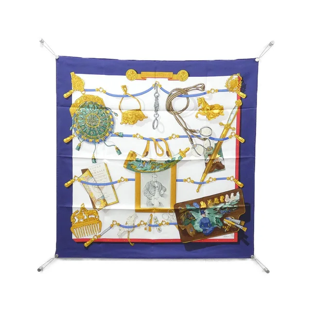 Hermès MEMOIRE D'HERMES carre scarf in WHITE+BLUE(ホワイト+ブルー) from KOMEHYO