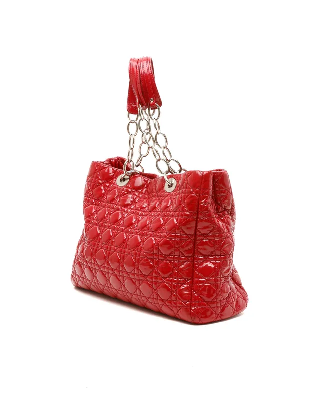Dior Large Cannage Patent Shopping Tote Bag in Patent leather from A Retro Tale, photo 3 of 11