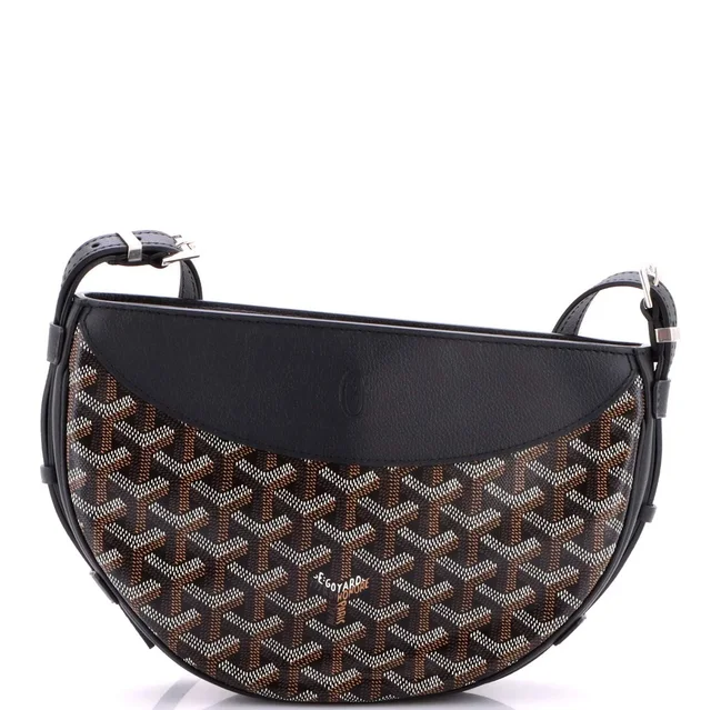 Goyard Hirondelle Shoulder Bag Coated Canvas and Leather in black Coated canvas from Rebag