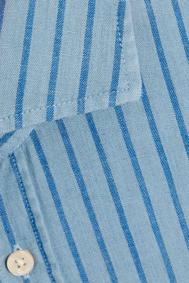 Boglioli Striped Linen and Cotton-Blend Shirt in Blue, photo 4 of 4 from THE OUTNET