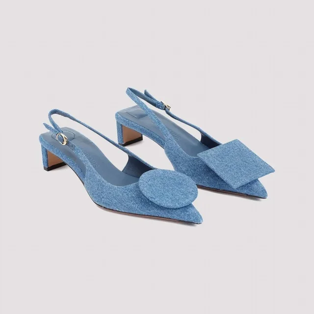 Jacquemus Women's Duelo Slingback Kitten Heels in Leather from Snagged&Bagged