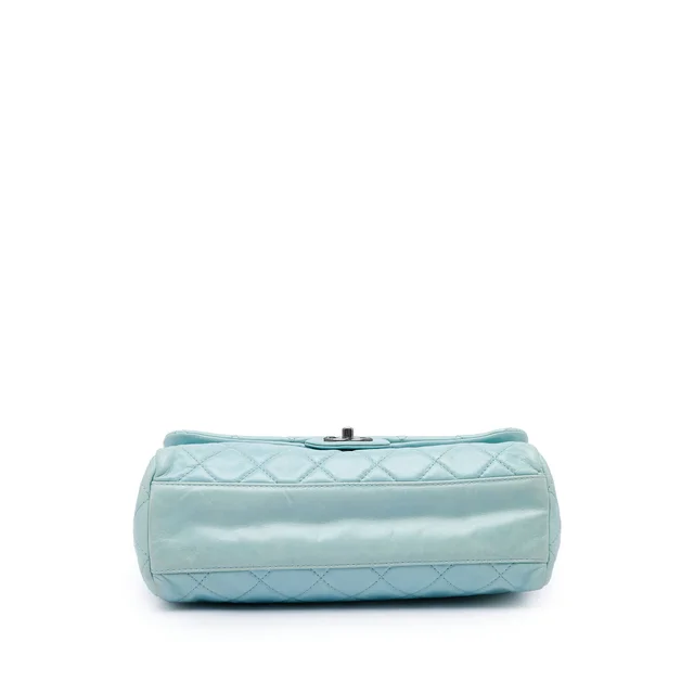 Blue Chanel Large Quilted Aged Calfskin Coco Soft Flap Shoulder Bag in Blue Calfskin from Designer Revival, photo 2 of 2