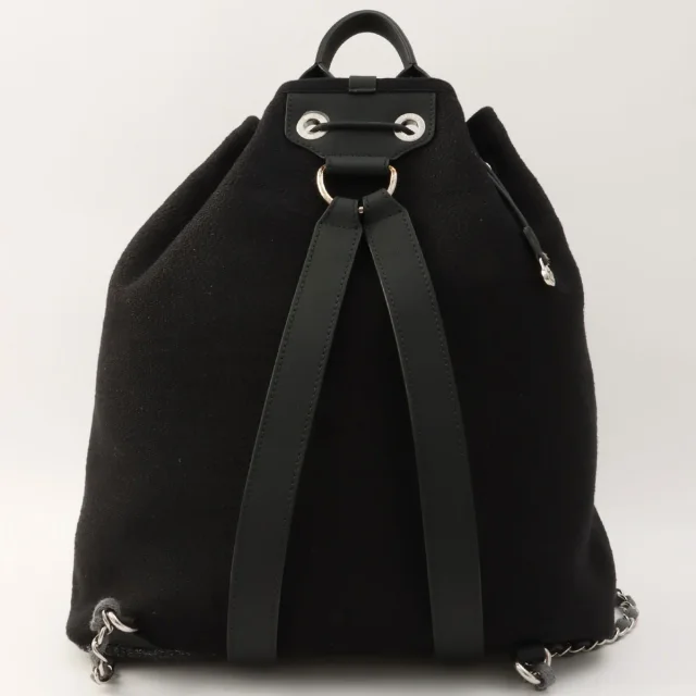 Chanel Dauville backpack, black, made around 2018 in Black Canvas from VINTAGE QOO TOKYO, photo 2 of 14