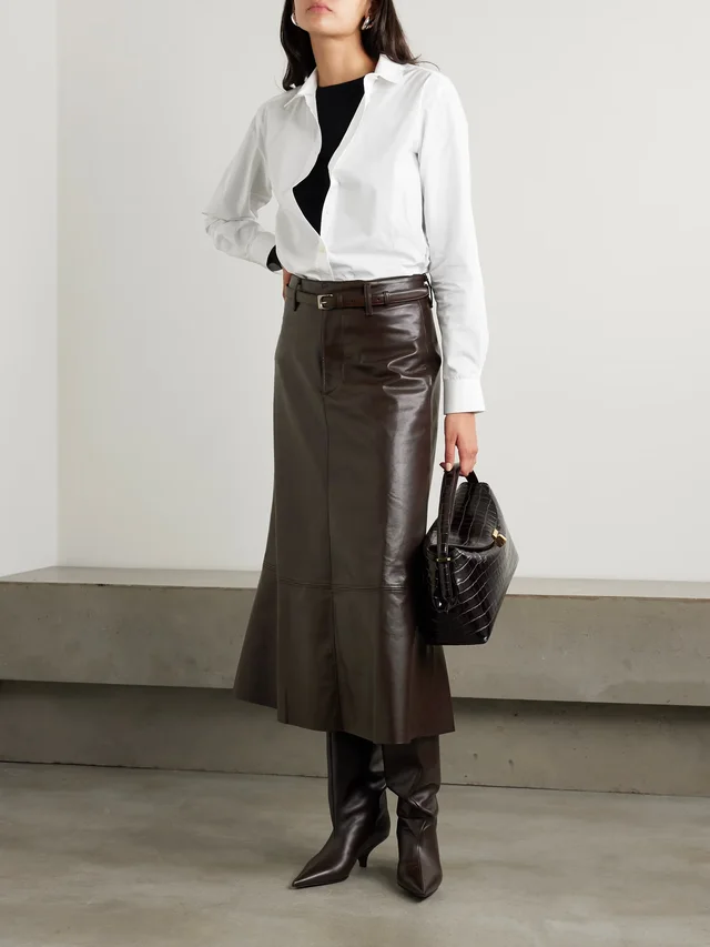CITIZENS OF HUMANITY Cassia recycled leather-blend midi skirt in Brown, photo 2 of 2 from NET-A-PORTER (Canada)
