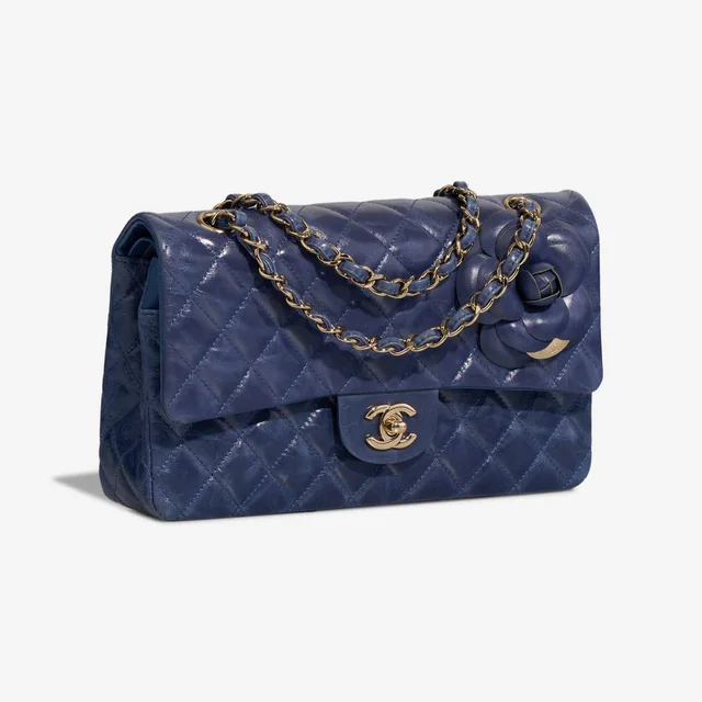 Chanel Timeless Camellia Medium Crinkled Calf Blue in Blue Calfskin from SACLÀB, photo 6 of 10