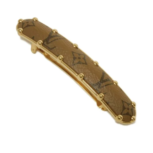 Sweet Dreams Lv Logo Flower Gold Hair Clip Monogram Reverse Bei... in brown|neutral Canvas from Poshmark, photo 1 of 1