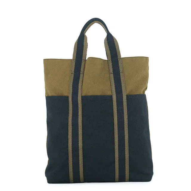 Hermès Tote Bag Fourre Tout Cabas Green Black Canvas in Black Canvas from The Reluxe