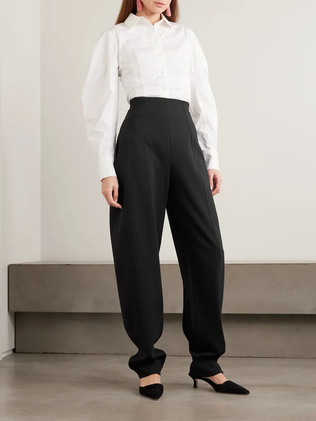 CAROLINA HERRERA Arc cotton-blend poplin shirt in White, photo 2 of 2 from NET-A-PORTER (Canada)