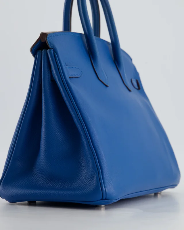 Hermès Birkin 25 Retourne Bag in Blue Epsom leather from Sellier, photo 17 of 26