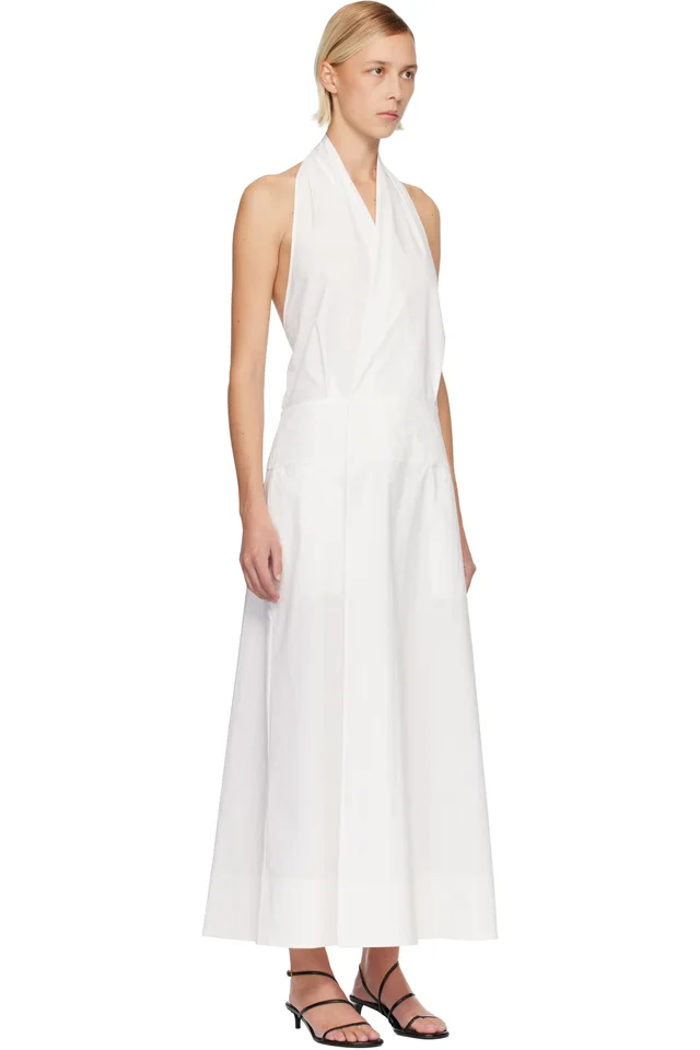St. Agni White Halter Wrap Midi Dress, photo 2 of 4 from SSENSE