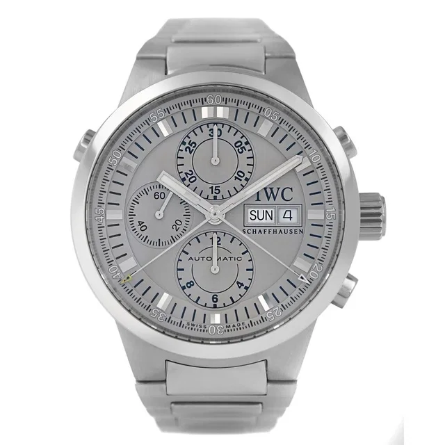 IWC Gst Chrono-Rattrapante Chronograph Automatic Grey Dial Mens Watch IW371508 in silver|gray from Jomashop.com