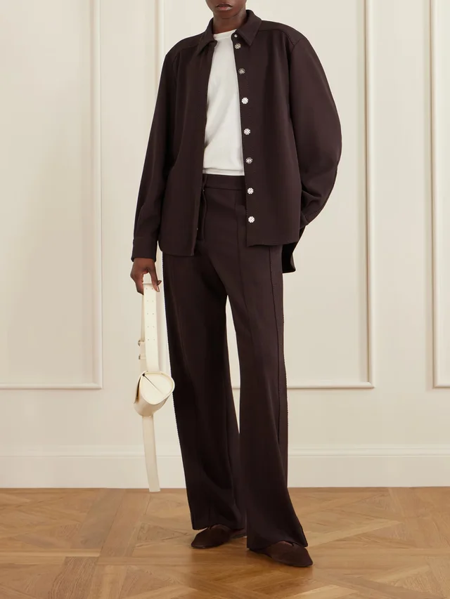 ANOTHER TOMORROW Stretch-jersey straight-leg track pants in Brown, photo 2 of 2 from NET-A-PORTER (Canada)