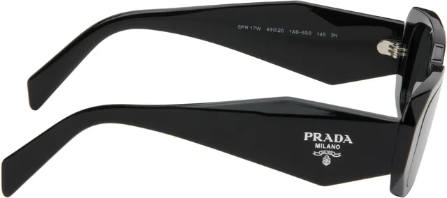 Prada Eyewear Black 'Prada Symbole' Sunglasses, photo 2 of 4 from SSENSE