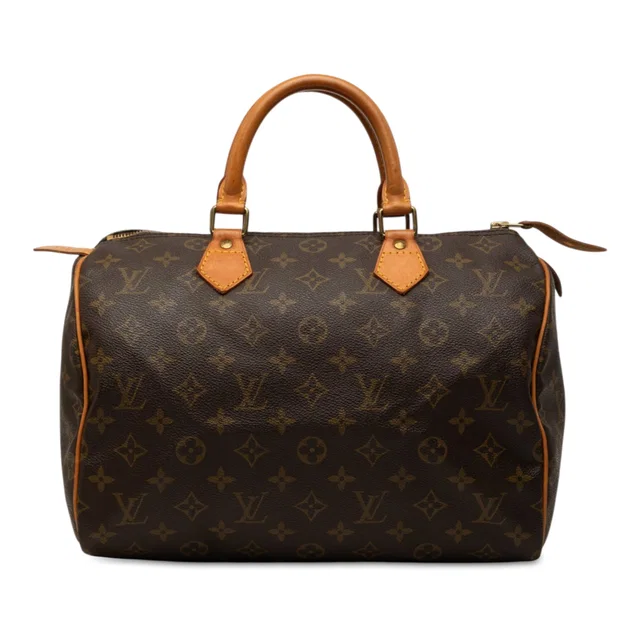 Brown Louis Vuitton Monogram Speedy 30 Boston Bag in Brown Coated canvas from Designer Revival