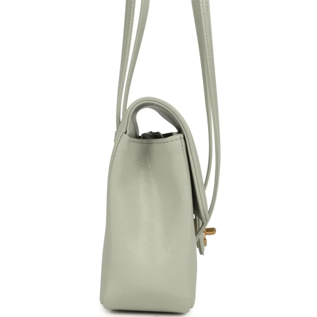 Chanel Small Preppy Coco Flap Bag Light Green Shiny Caviar Brushed Gold Hardware in Green Caviar leather from Madison Avenue Couture, photo 3 of 10