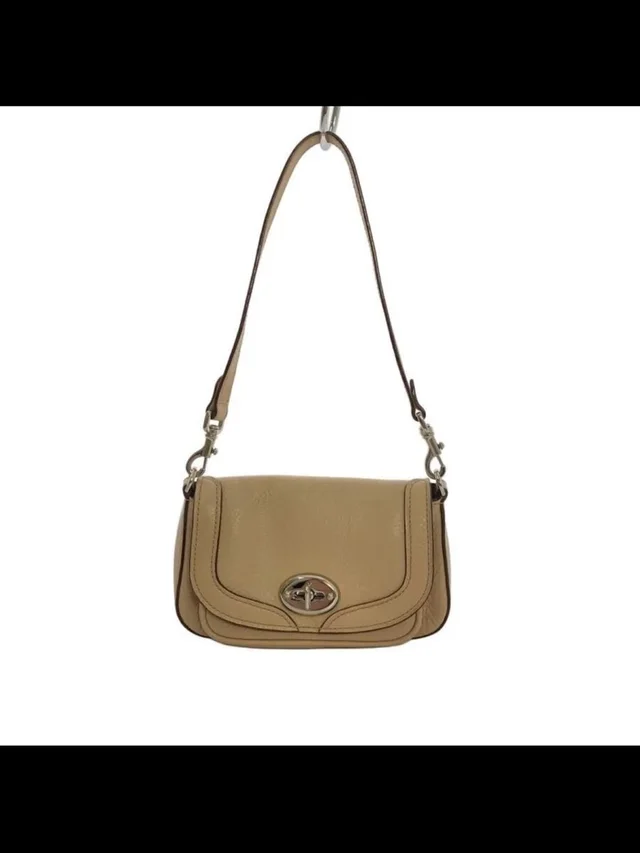 Mulberry Beige Leather Shoulder Bag With Turn-Lock in neutral|brown Leather from Poshmark