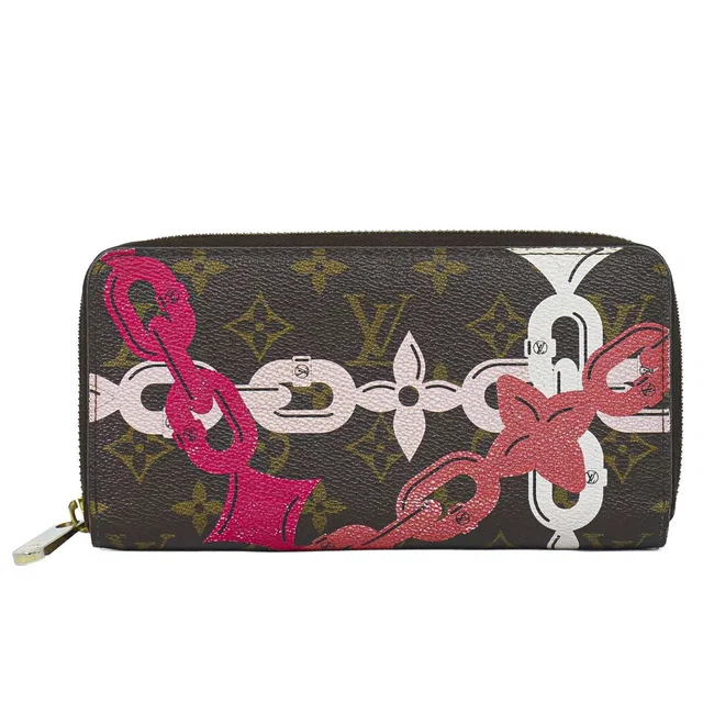 Louis Vuitton Zippy Wallet Monogram Bay Zip Around Brown Pink in Brown Leather from The Reluxe