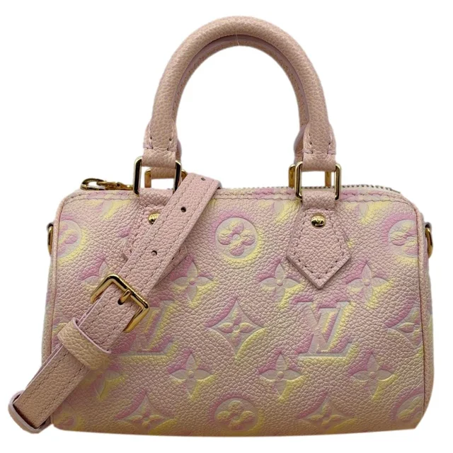 Louis Vuitton Nano Speedy Summer Stardust Monogram Embossed Leather Shoulder Bag Pink in Pink Leather from Dallas Designer Handbags