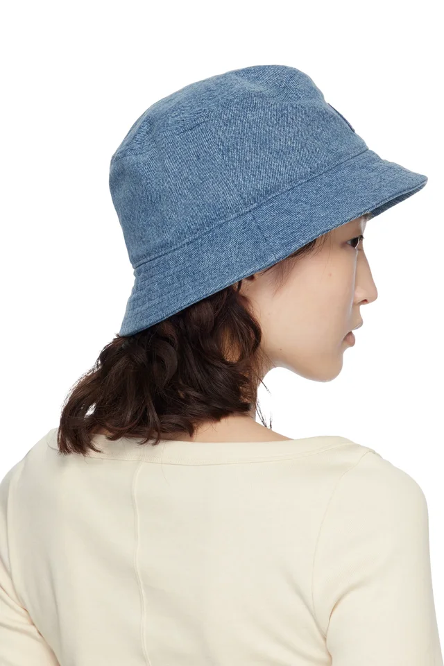 ANINE BING Blue Nicks Bucket Hat, photo 3 of 3 from SSENSE