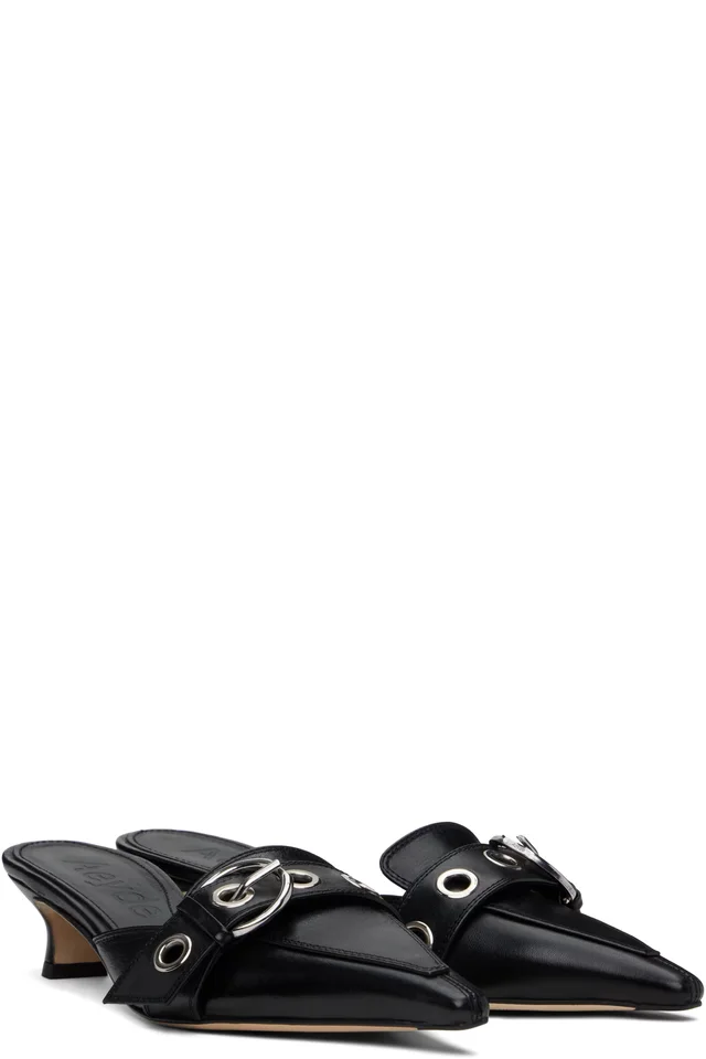 Aeyde Black Daniella Nappa Leather Heels, photo 4 of 5 from SSENSE