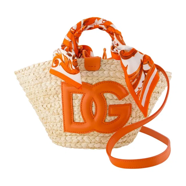Dolce & Gabbana Woven Raffia Tote Bag — Orange in Orange Woven leather from HEWI