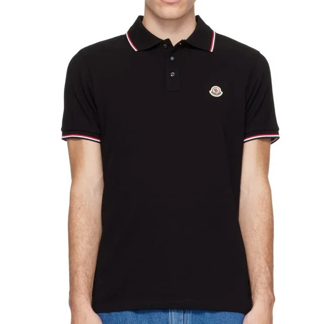 Moncler Black Polo With Red & White Trim in red|black from Poshmark