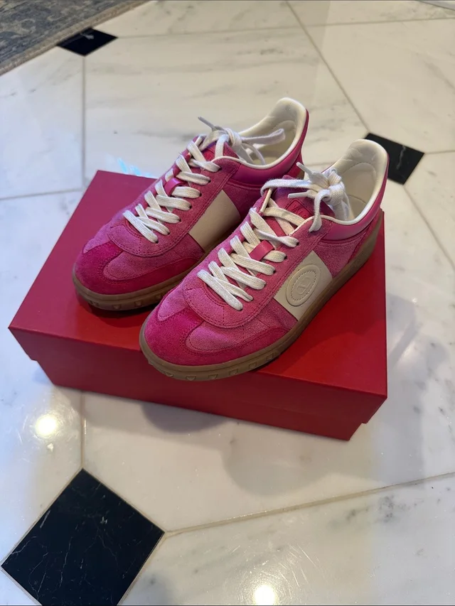 Valentino Garavani Upvillage Mixed Leather Sneaker in white|pink Leather from Poshmark